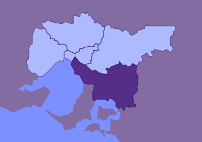 Melbourne South-Eastern suburbs Melbourne map